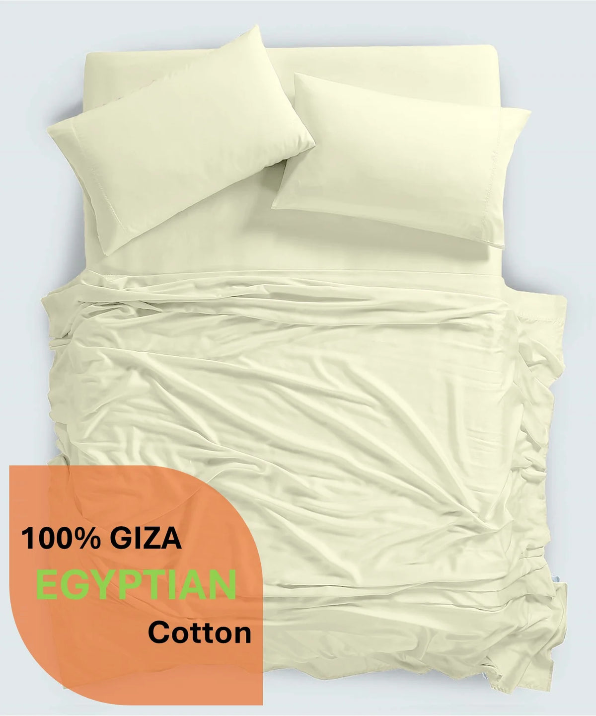 600 Thread Count, 100% Giza Egyptian Cotton Bedding Set, 4-PC Sheets Set, 15 Inch Deep Pocket of Fitted Sheet, Soft Sateen Weave Breathable - Black, Twin