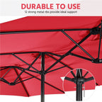 Topeakmart 13ft Patio Parasol Canopy with Crank, Tan