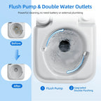 Dextrus 5.3 Gallon Portable Toilet With Detachable Tank, Double Outlet Water Spout, Press Flush Pump, Travel RV Potty for Camping, Boating, Hiking, Trips, White&Gray