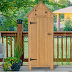 Mcombo Outdoor Storage Cabinet, Wood Garden Tool Shed (70" Tall) 0770EY