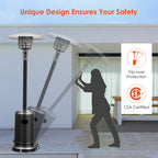 Costway 50000 BTU Propane Patio Heater Standing Steel with Wheels Grey