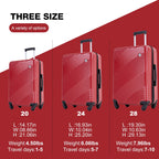 Tripcomp Luggage 3 Piece Set,Suitcase with Spinner Wheels Hardside Lightweight Luggage 20in24in28in.(Blue)