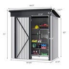 UFORIC 5x3ft Outdoor Storage Shed,Metal Garden Organizer, Lockable Door,Backyard,Garden,Dark Gray