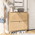 Shoe Storage Cabinet with 2 Flip Drawers, Modern Shoe Cabinet Storage for Entryway, Entryway Shoe Storage