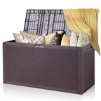 Ktaxon 90 gal Outdoor Garden Plastic Storage Deck Box Gray