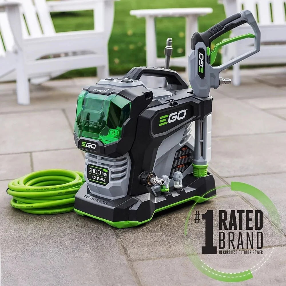 Ego Power+ 2100 Psi 1.2 Gpm Battery Powered Cold Water Pressure Washer With 4 Spray Nozzles 6.0Ah Kit