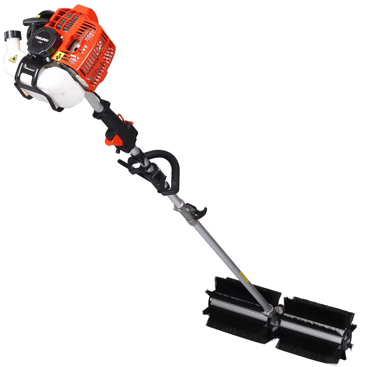 Power Snow Sweeper Brush Machine, 52cc Gasoline Walk-Behind Power Broom for Artificial Lawn Dirt Debris, 24" X 9" Brush, EPA Approved