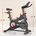 Exercise Bike Indoor Stationary Cycling Bike with 300lbs Weight Capacity,100% Resistance Adjustment Range, Heavy Flywheel, Comfortable Seat Cushion & LCD Monitor