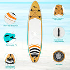 Goplus 11' Inflatable Stand Up Paddle Surfboard W/Bag Aluminum Paddle Pump