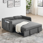 Convertible Sofa Bed,3 in 1 Sleeper Sofa with 2 Pillows and Adjustable Backrest for Living Room Office,Black