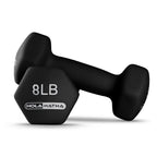 HolaHatha Neoprene Dumbbell Weight Set with Rack (Black), 112.5 lb
