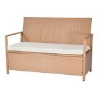 VEVOR Outdoor Storage Bench, 2-Person PE Rattan Storage Bench, 70 Gal Deck Box with Cushion, Supports up to 265 lbs, Weatherproof Outdoor Seating & Porch Decor for Patio Garden Balcony Yard