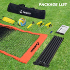 Patiassy Outdoor Portable Volleyball Net Set System for Backyard - Quick & Easy Setup Adjustable Height Steel Poles, PU Volleyball, Pump and Carrying Bag