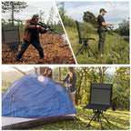 Danrelax 360�� Silent Camo Hunting Blind Chair, Armrests, Side Pouch, Telescopic Legs