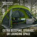 Coleman Skydome? 4-Person Camping Tent with Screen Room, Rock Grey