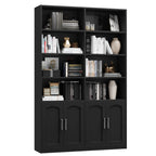 Homfa 73�� Tall Bookcases with Doors, 8 Cubes 6-Tier Double Row Bookshelf, White Bookcase for Living Room Home Office