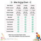 JOYSTAR Little Daisy 14 Inch Kids Bike for 3 4 5 Years Girls with Handbrake Children Princess Bicycle with Training Wheels Basket Streamer Toddler Cycle Bikes Blue