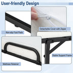 Costway Heavy Duty Foldable Bed Metal Guest Bed Daybed W/ 4 inch Mattress Memory Foam