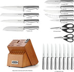 McCook MC20 17pcs Kitchen Knife Set with Block Cutlery Knife Block Set Stainless Steel
