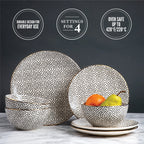 Thyme & Table Dinnerware Black & White Dot Stoneware, 12 Piece Set