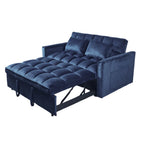 Gewnee 55'' Modern Convertible Velvet Sofa Bed with Pull-Out Twin Bed, Adjustable Backrest for Living Room, Office (Dark Gray)