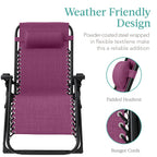 Best Choice Products Oversized Zero Gravity Chair, Folding Recliner w/ Removable Cushion, Side Tray - Fossil Gray