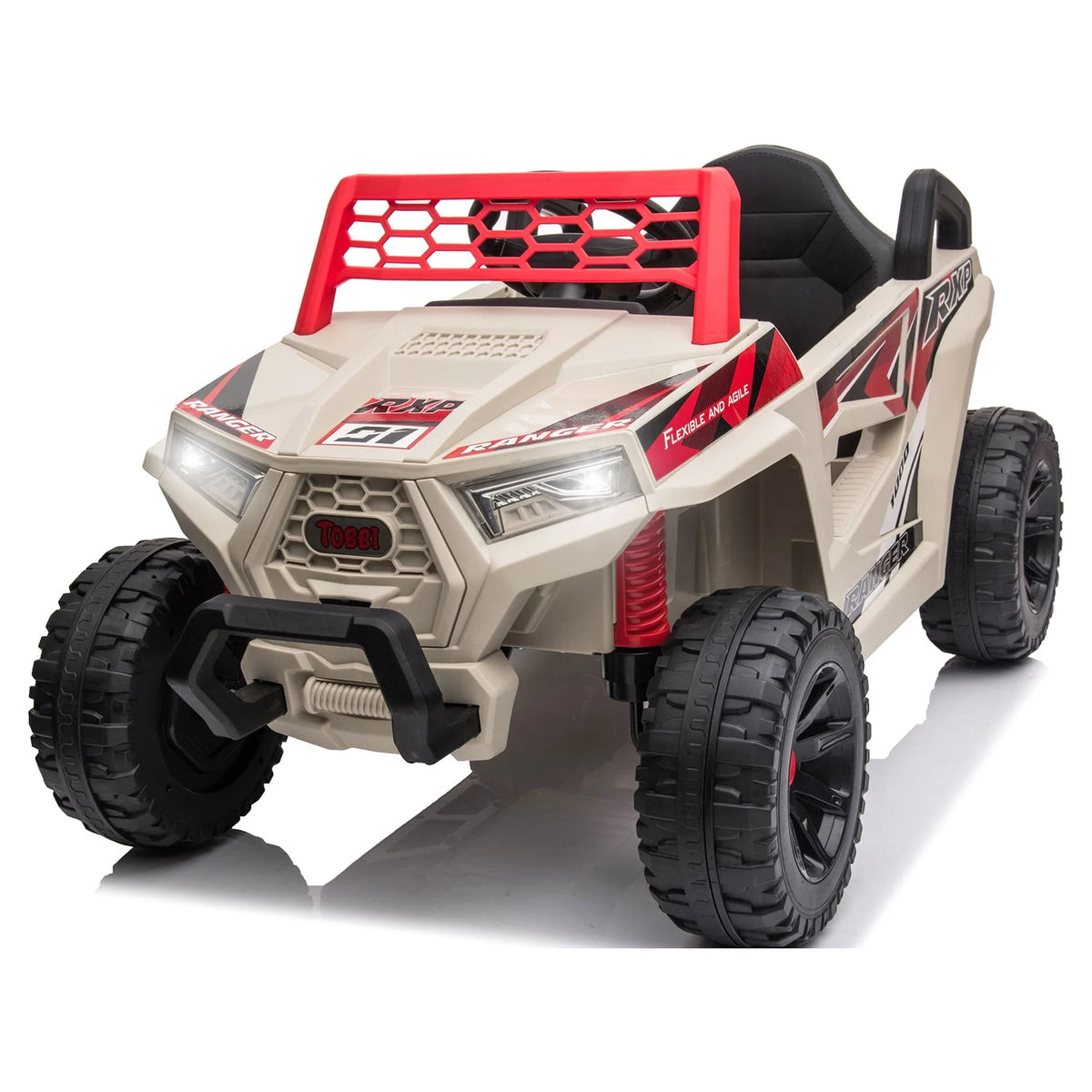 TOBBI 12V Kids Electric off-Road UTV Truck Car Battery Powered Ride on Toys for Girls with LED Headlights, Music, Horn