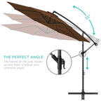 Best Choice Products 10ft Offset Hanging Outdoor Market Patio Umbrella w/ Easy Tilt Adjustment - Tan