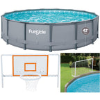 Funsicle 15ft Oasis Round Above Ground Metal Frame Swimming Pool, Includes SkimmerPlus Pump, Age 6 & up