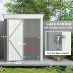 Outsunny 4.6' x 9' Metal Outdoor Storage Shed, Garden Utility Tool House with Double Lockable Doors for Backyard, Patio, Lawn, Garage, White