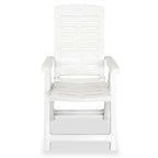vidaXL Reclining Patio Chairs Outdoor Stack Dining Chair with Armrest Plastic