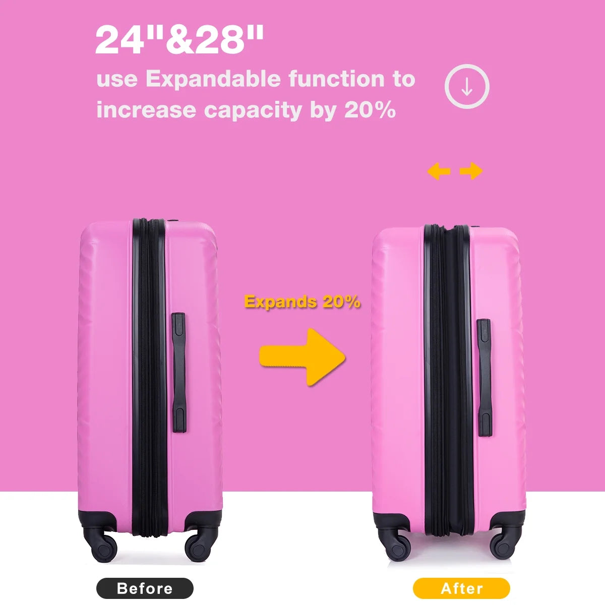 10 Piece Luggage Set Lightweight Suitcase Set with 7PCS Organizer Bags Suitcase with TSA Lock Spinner Wheels(Black)
