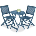 Best Choice Products 3-Piece Acacia Wood Bistro Set, Folding Patio Furniture w/ 2 Chairs, Table - Natural