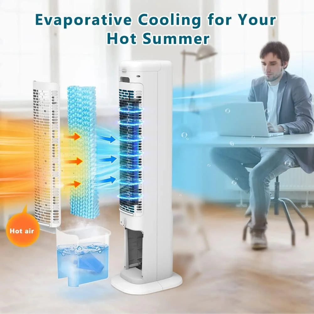 LifePlus Evaporative Air Cooler Tower Fan Portable Air Conditioners Indoor 3-in-1 Humidifier 41.5"