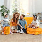 Joyway 5 Piece Luggage Sets Hardshell Lightweight Suitcase with TSA Lock Spinner Wheels-Orange