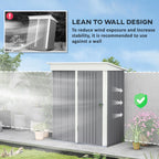 Outsunny 4.6' x 9' Metal Outdoor Storage Shed, Garden Utility Tool House with Double Lockable Doors for Backyard, Patio, Lawn, Garage, White