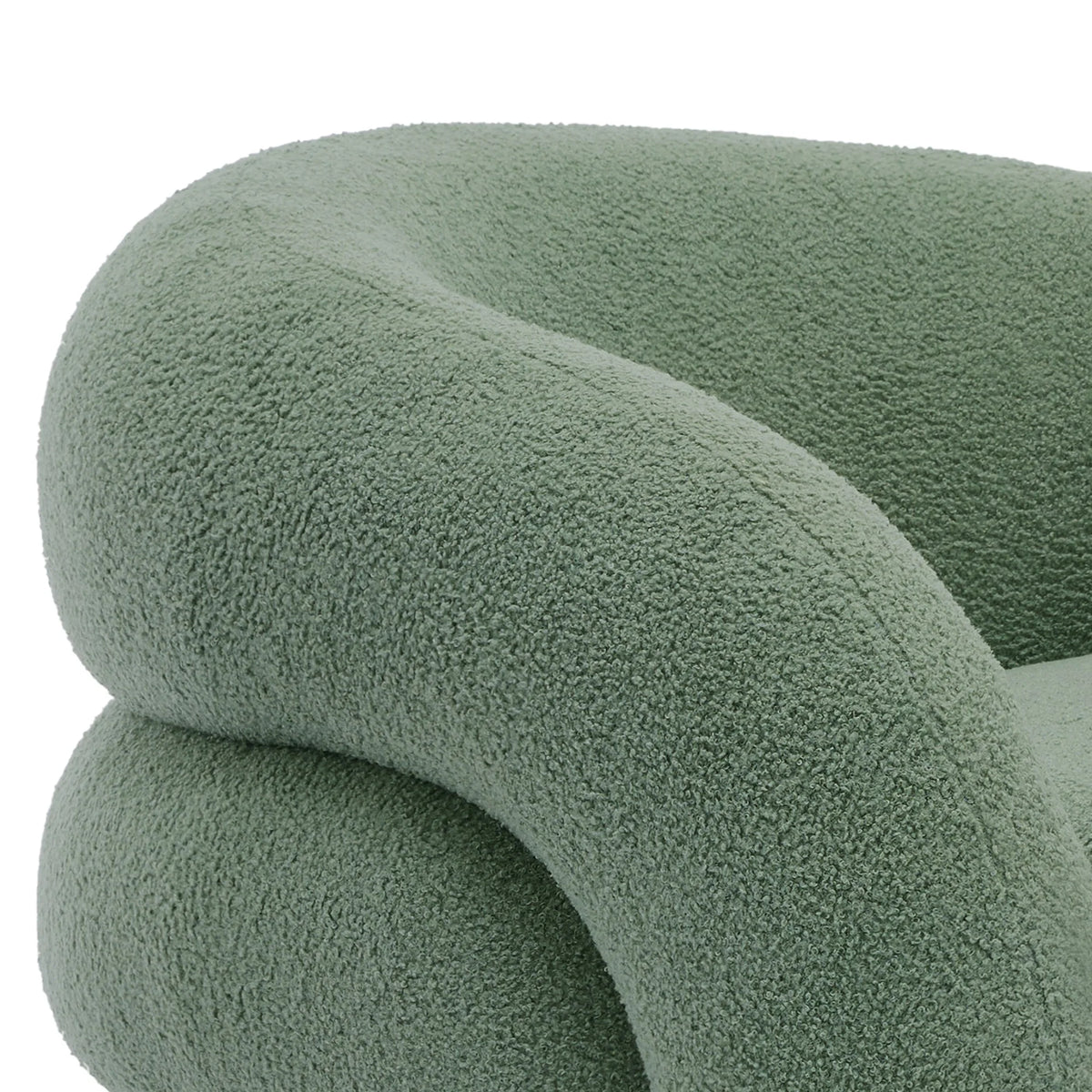 360�� Swivel Accent Chair for Living Room, Boucle Barrel Armchair Single Sofa Chair Reading Chair, Sage Green
