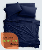 600 Thread Count, 100% Giza Egyptian Cotton Bedding Set, 4-PC Sheets Set, 15 Inch Deep Pocket of Fitted Sheet, Soft Sateen Weave Breathable - Black, Twin