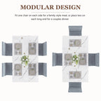 5 Piece Dining Room Table Set, Modern Dining Table Sets with Gray Velvet Upholstered Chairs for 4, Faux Marble Pattern Rectangle Kitchen Table Set for Bar Living Room Breakfast Nook Small Space