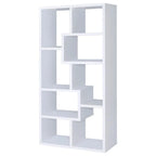 Coaster Company Interlocking 8 Shelf Wood White Bookcase for Home