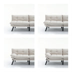 PAPROOS Convertible Sofa Bed, Folding Futon Sofa Bed, Upholstered Sofa Bed Couch, Loveseat Sleeper Sofa for Small Space, Apartment, Living Room, Cream