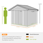 Outsunny 7' x 4' Metal Storage Shed Organizer, Garden Tool House with 4 Vents and 2 Sliding Doors for Backyard, Patio, Garage, Lawn, Dark Gray