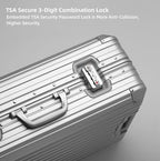All Aluminum Magnesium Hardshell Carry On Luggage with Lock, Airline Approved Hardside Carry on Suitcase with Spinner Wheels, Checked Metal Rolling Luggage Case for Travel, Business