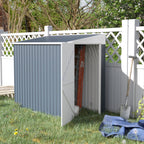Outsunny 4' x 7.6' Storage Shed, Galvanized, Locking, Gray