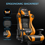 JONPONY Big and Tall 500LBS Gaming Chair, Ergonomic Design, Gamer Chair PU Leather with Footrest and Lumbar Support, High Back Office Chair Support 8 Hours Long Sitting,Red Computer Chair,Red