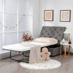 Costway Modern Solid Wood Folding Beds with Ottoman, Grey
