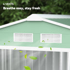 Outsunny 7' x 4' Metal Storage Shed Organizer, Garden Tool House with 4 Vents and 2 Sliding Doors for Backyard, Patio, Garage, Lawn, Dark Gray