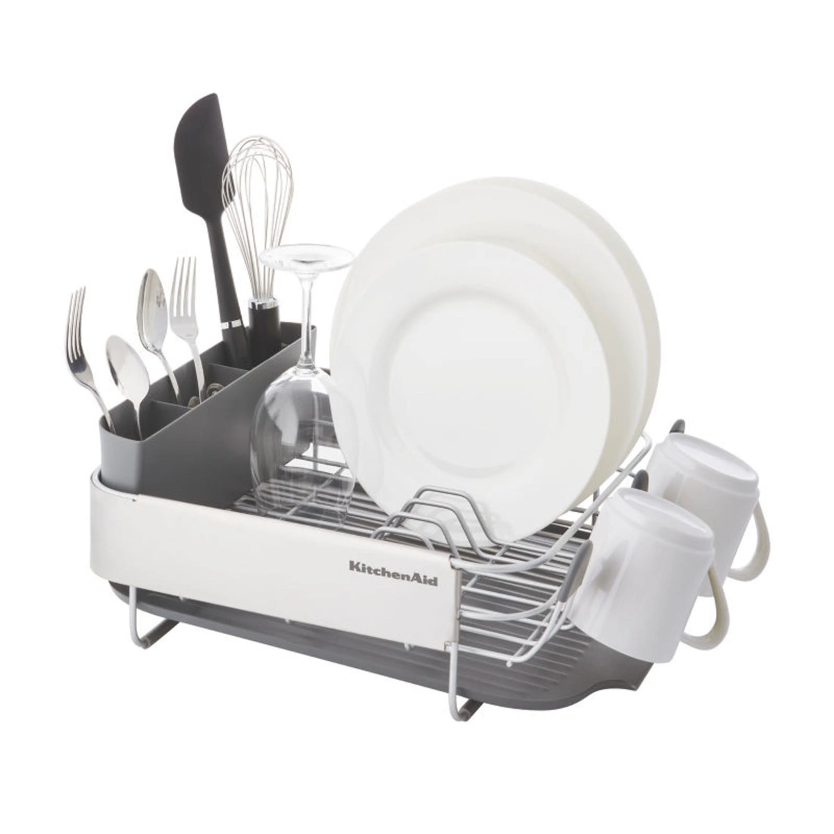 Kitchenaid Stainless Steel Wrap Compact Dish Rack in Satin Gray