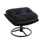 Velvet Swivel Accent Chair with Ottoman, Modern Chaise Lounge Chair with Metal Frame and Footstool, Comfy Armchair Reading Chair for Living Room Bedroom Office,Blue