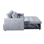 Gewnee 55'' Modern Convertible Velvet Sofa Bed with Pull-Out Twin Bed, Adjustable Backrest for Living Room, Office (Dark Gray)